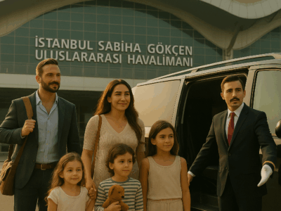 التوصيل من مطار صبيحة الى الفندق